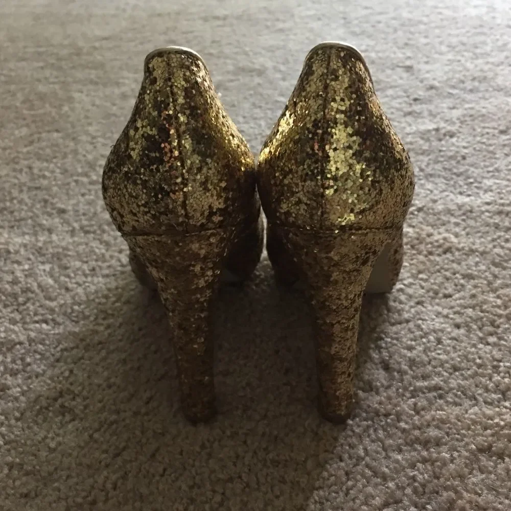 Guess Sparkly Gold Heels